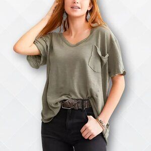 NWOT -Free People We The Free Slouchy Tee – Size S –Basil Green - WTS-100048